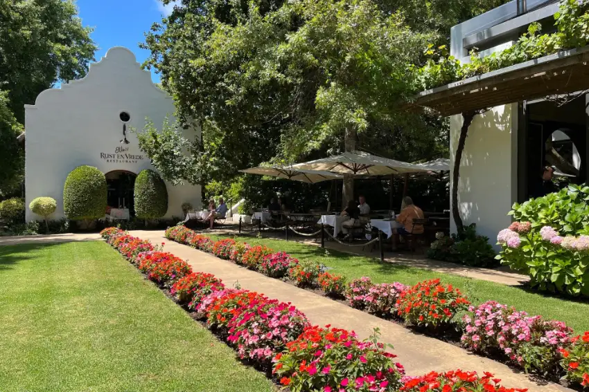 Rust En Vrede Tasting Room Garden