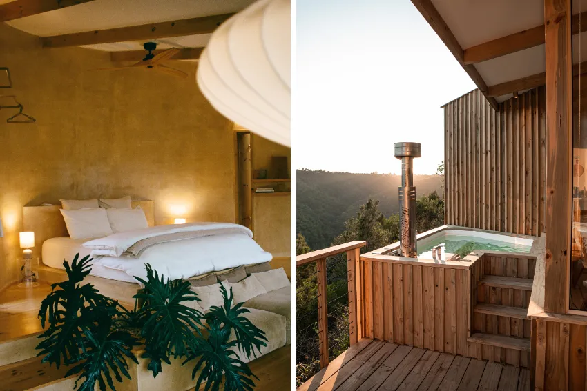 Sand Cabins at Nima Lodge Hot Tub and Bedroom